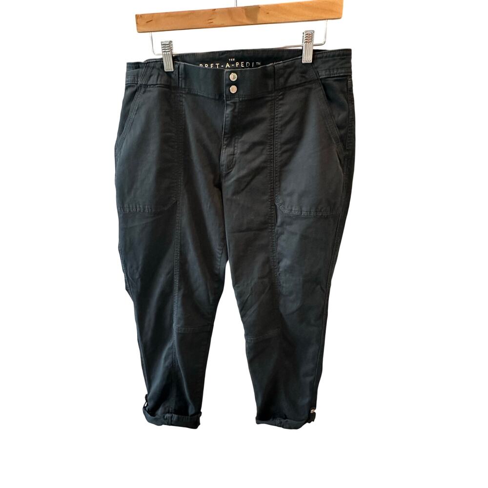 White House Black Market Pret-A-Pedi Crop Pants Women’s 14 Black Utility Cargo